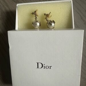 Dior Gold and Cream Pearl Earrings